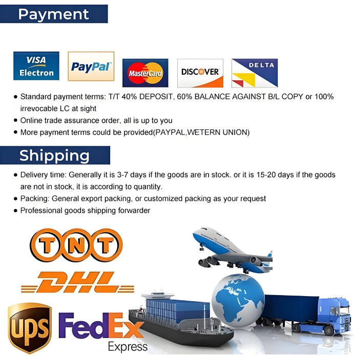 payment method of LVT Woven vinyl flooring